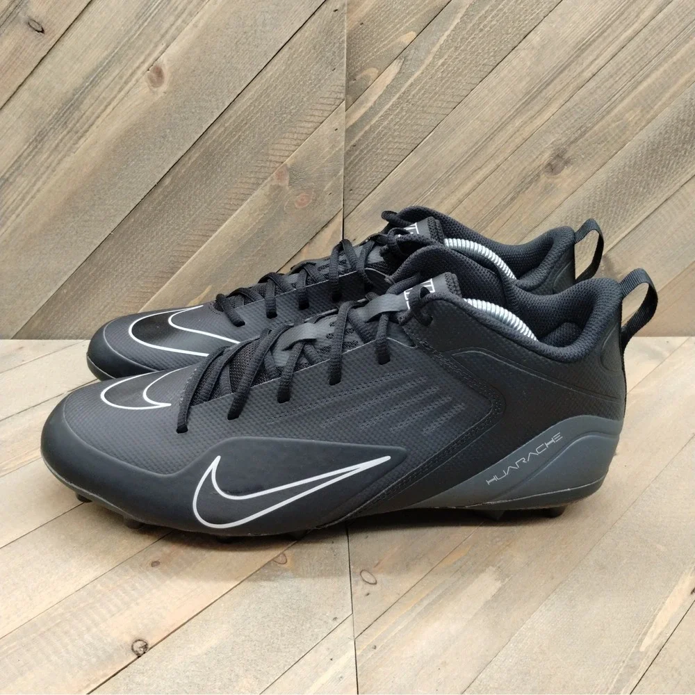 Nike Alpha Huarache‎ 8 Pro Black Lacrosse Cleats Mens Size 12 Athletic Shoes